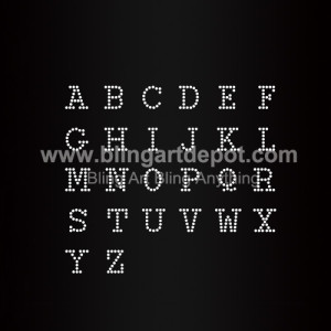 Capital Letters Rhinestone Heat Transfers